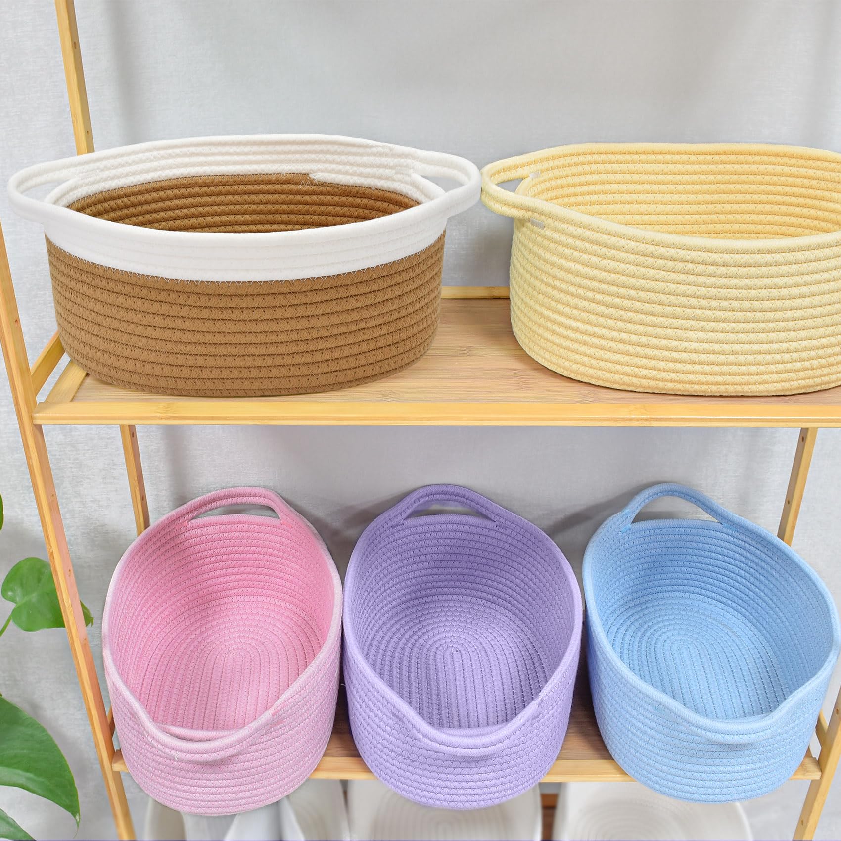 ABenkle nursery essentials basket for towels, diapers, and more.