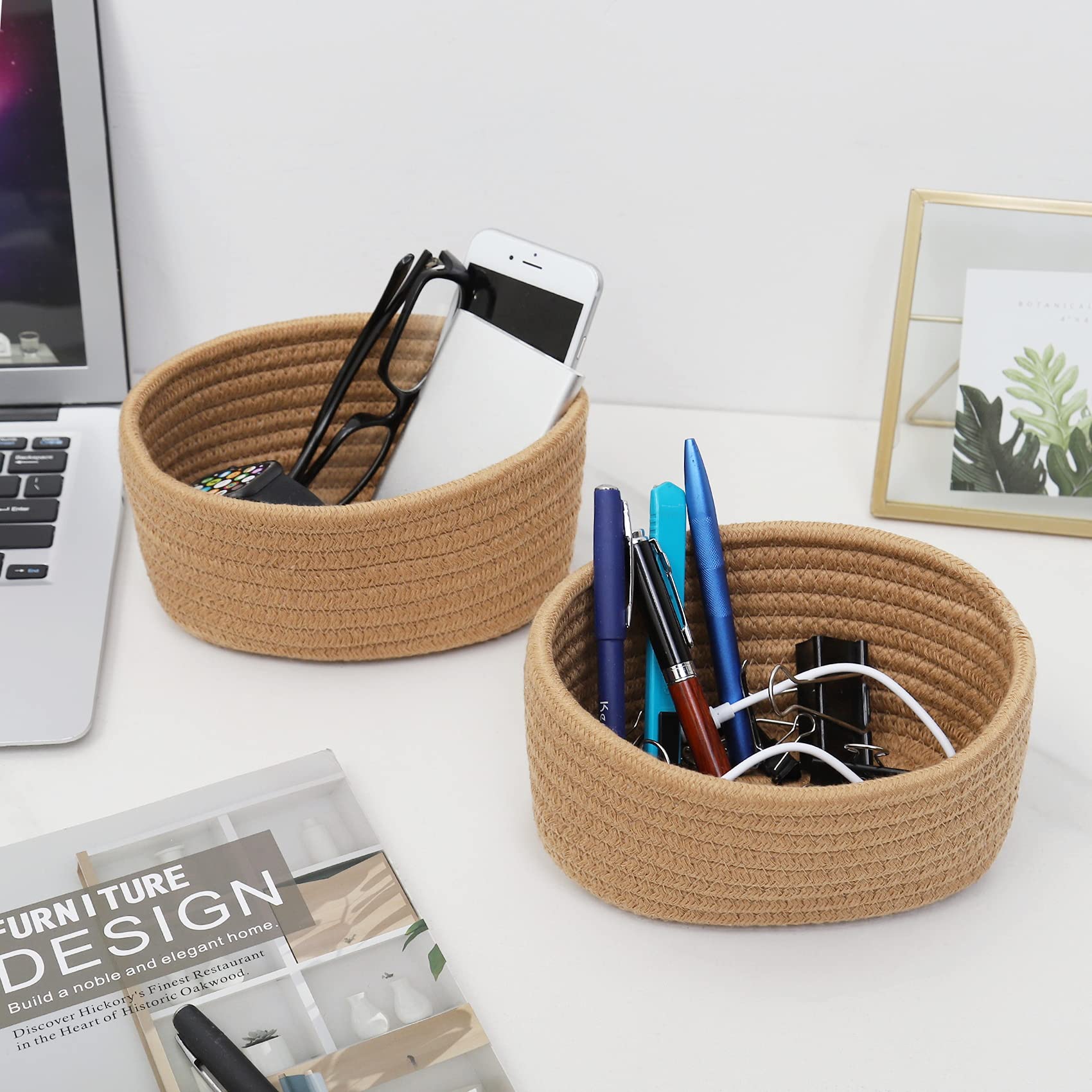 ABenkle nursery mini basket used as hamper or decor in room