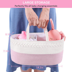 ABenkle nursery storage basket pink adds style while organizing baby essentials.