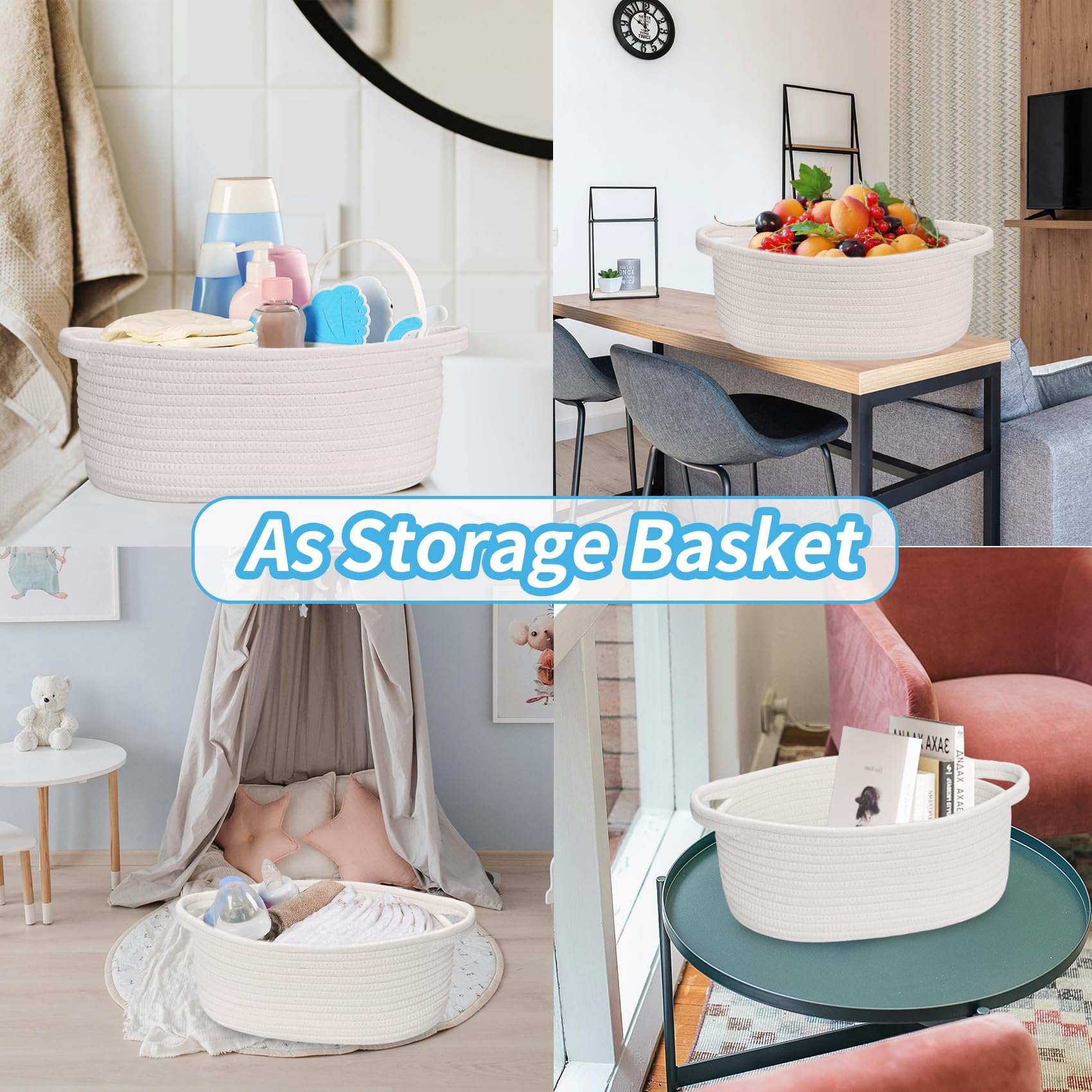 ABenkle nursery toy storage basket with handle for easy cleanup