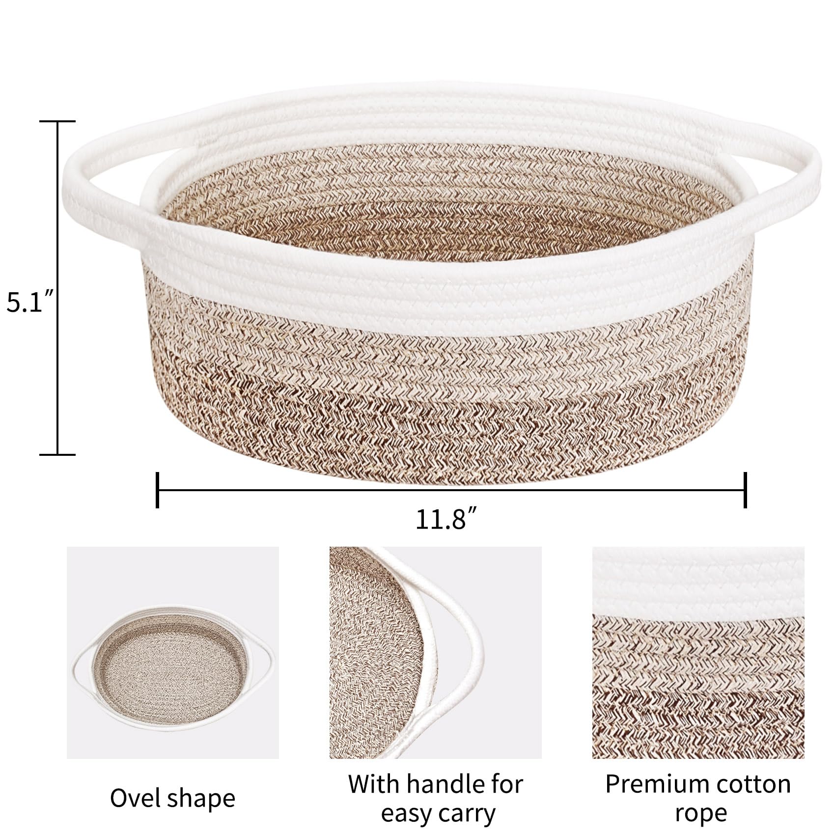 ABenkle rope storage basket shown in a nursery for organized essentials.
