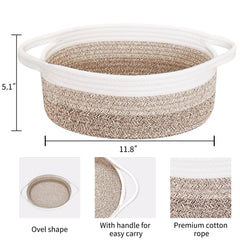 ABenkle rope storage basket shown in a nursery for organized essentials.