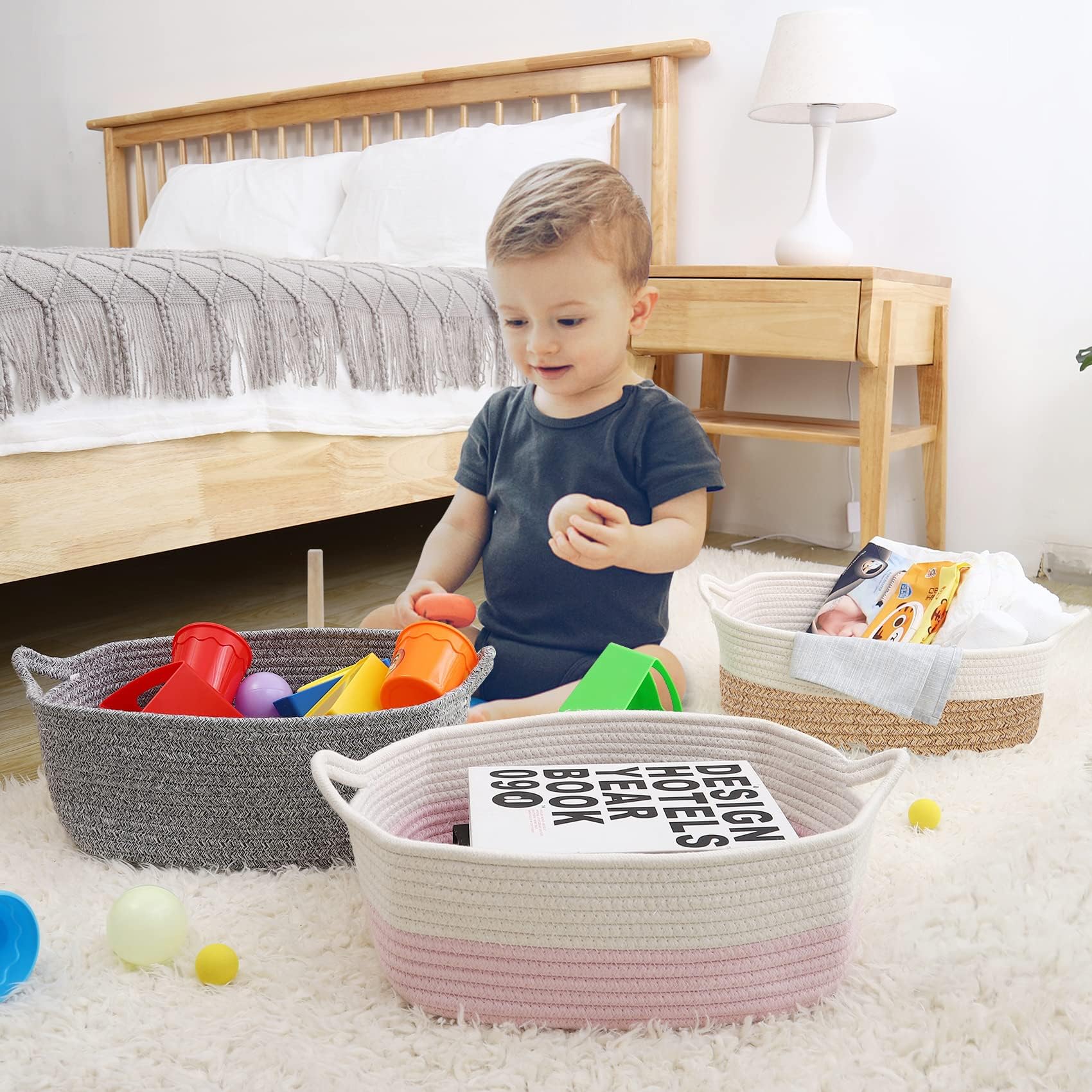 ABenkle shelf storage basket fits shelves for neat spaces