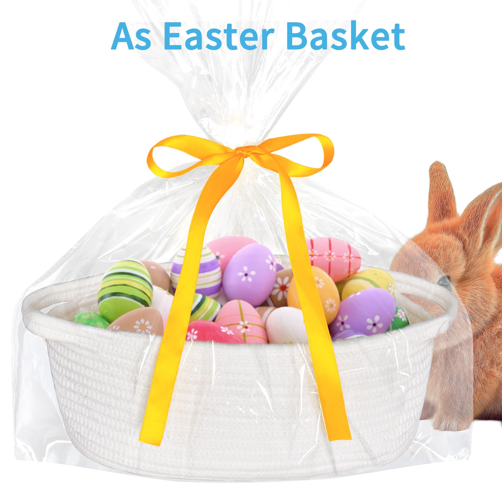 ABenkle boho decorative basket complements shelves with natural, chemical-free appeal.
