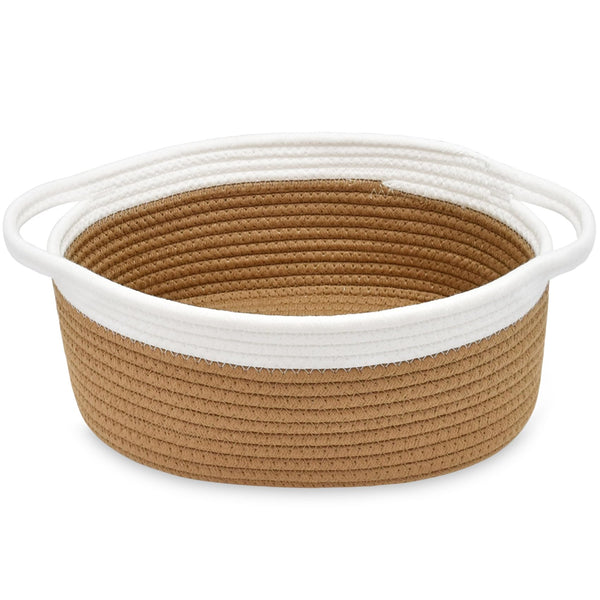 ABenkle small basket with handles for organized toy storage and nursery decor.