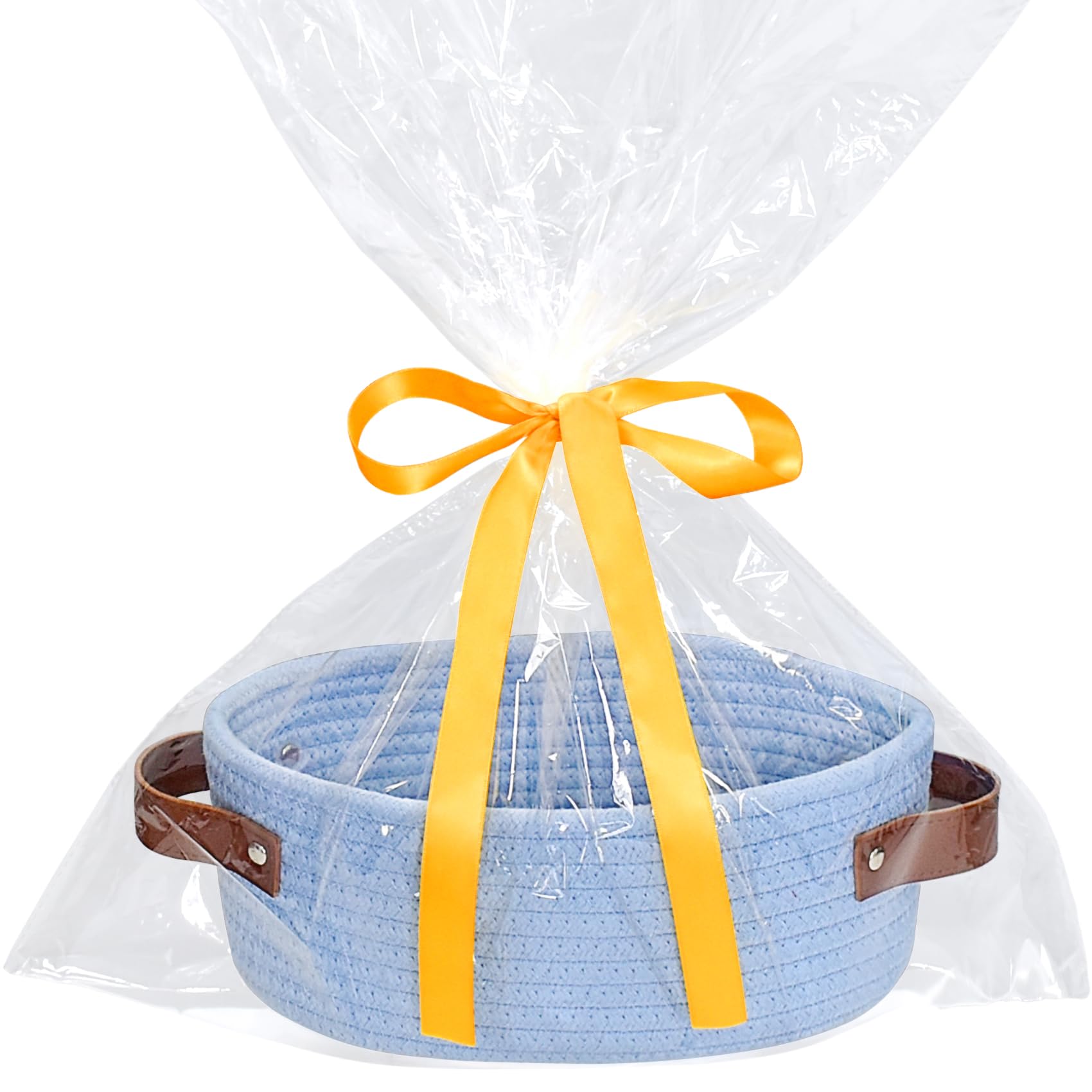 ABenkle small oval basket front view for desk organization and small-item access