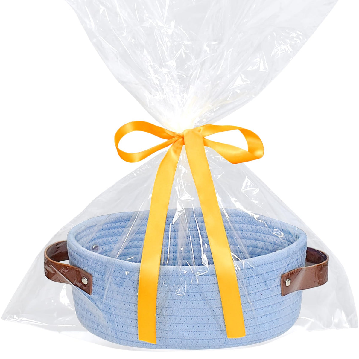 ABenkle small oval basket front view for desk organization and small-item access