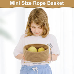 ABenkle small woven basket organizer on shelf for clutter-free living room