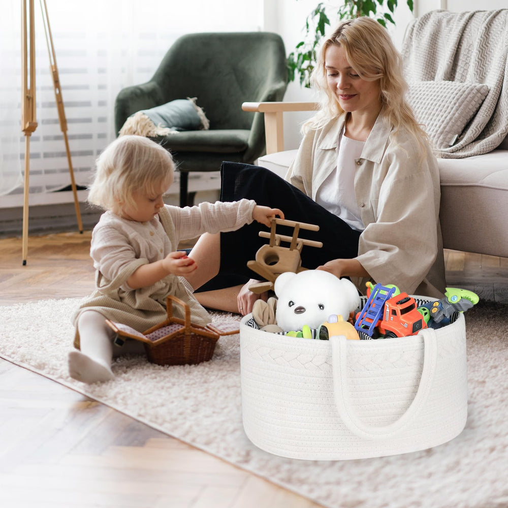 ABenkle Soft rope texture complements nursery decor.