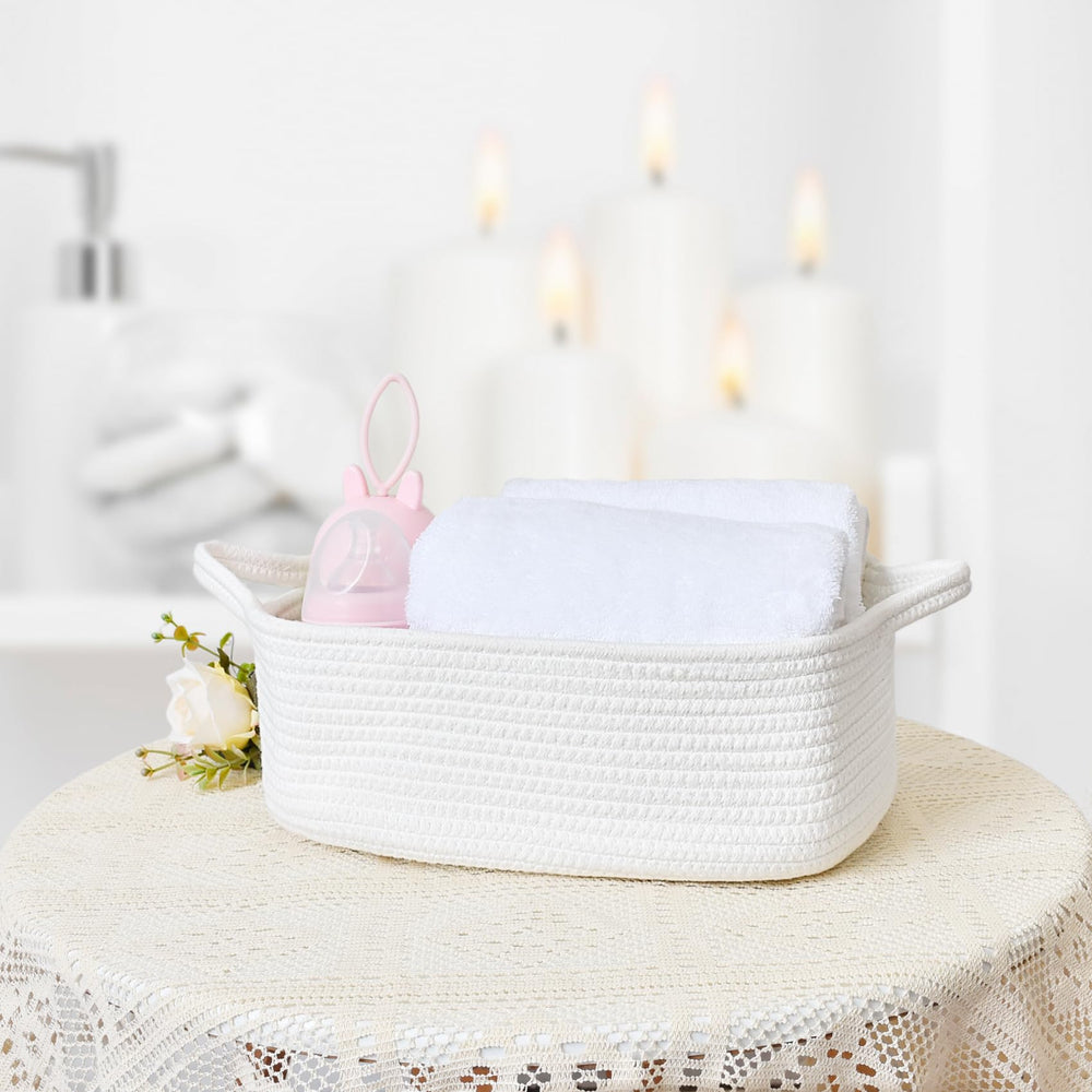 ABenkle washable basket demonstrates machine-washable care and shape retention.
