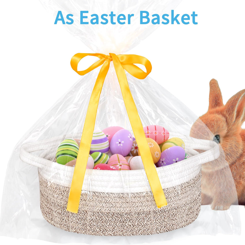 ABenkle woven cotton basket demonstrates natural, chemical-free material for everyday organization.