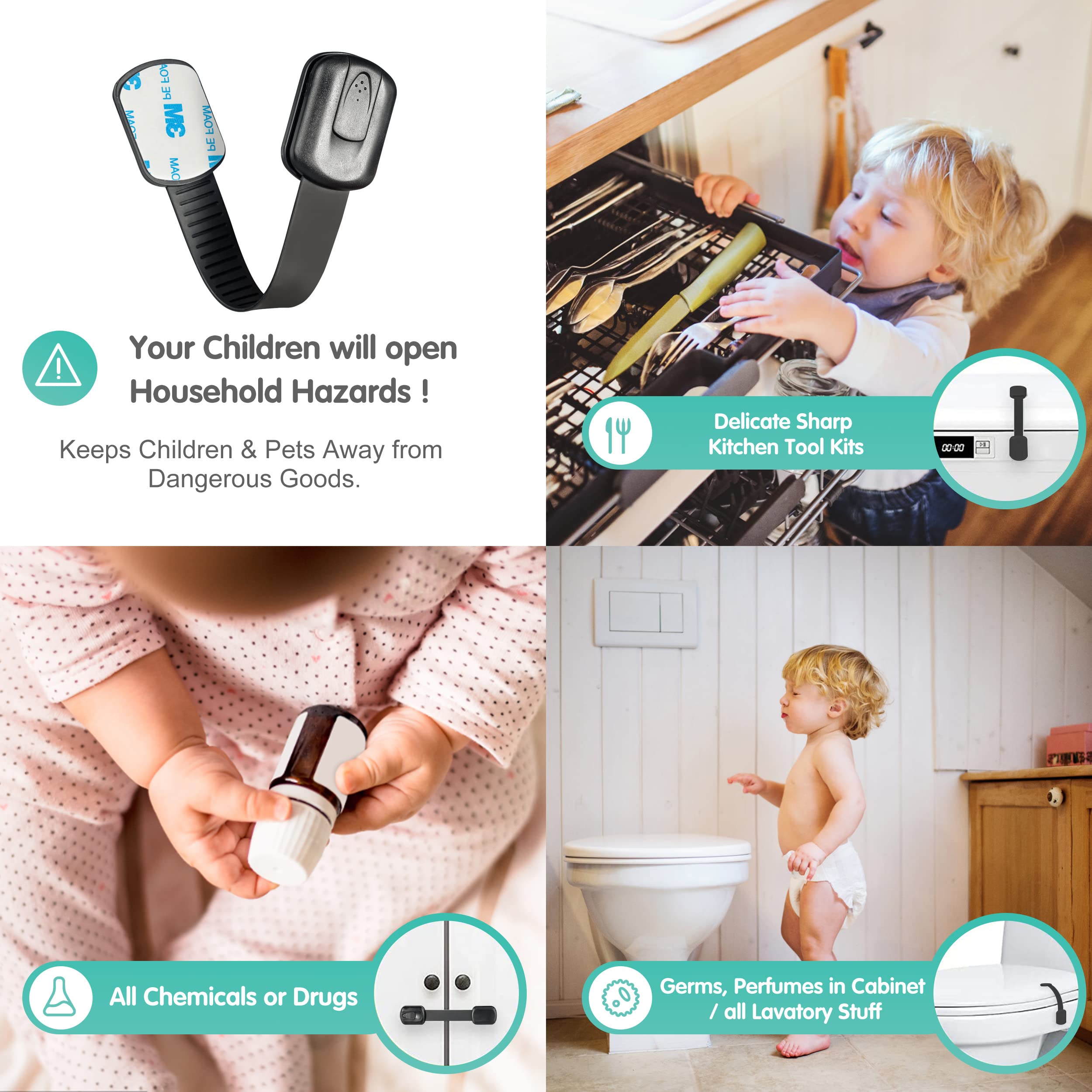 Aberzey easy-open safety mechanism for quick adult access.