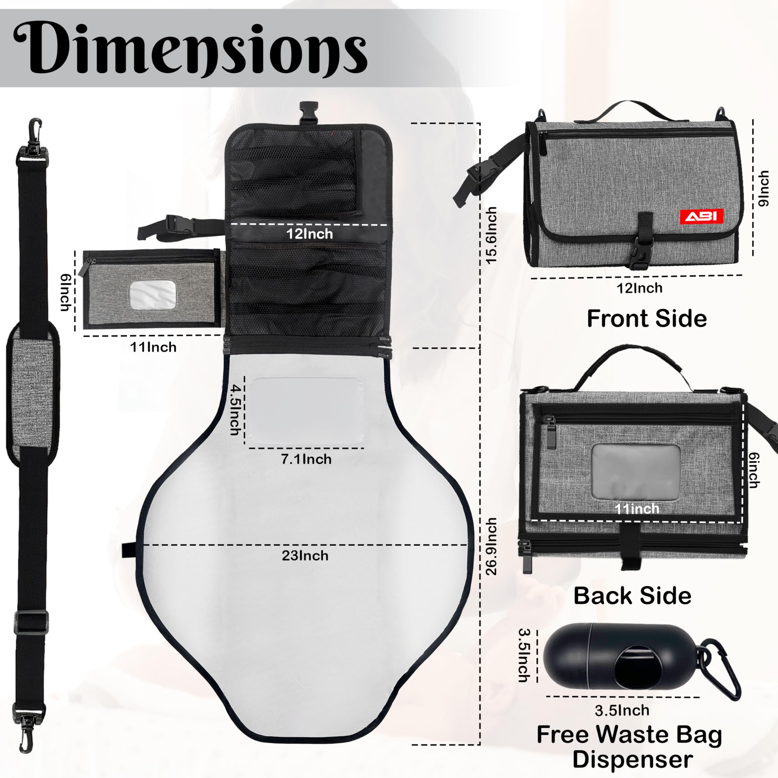 ABI 3-in-1 carry design for easy attachment to strollers or bags
