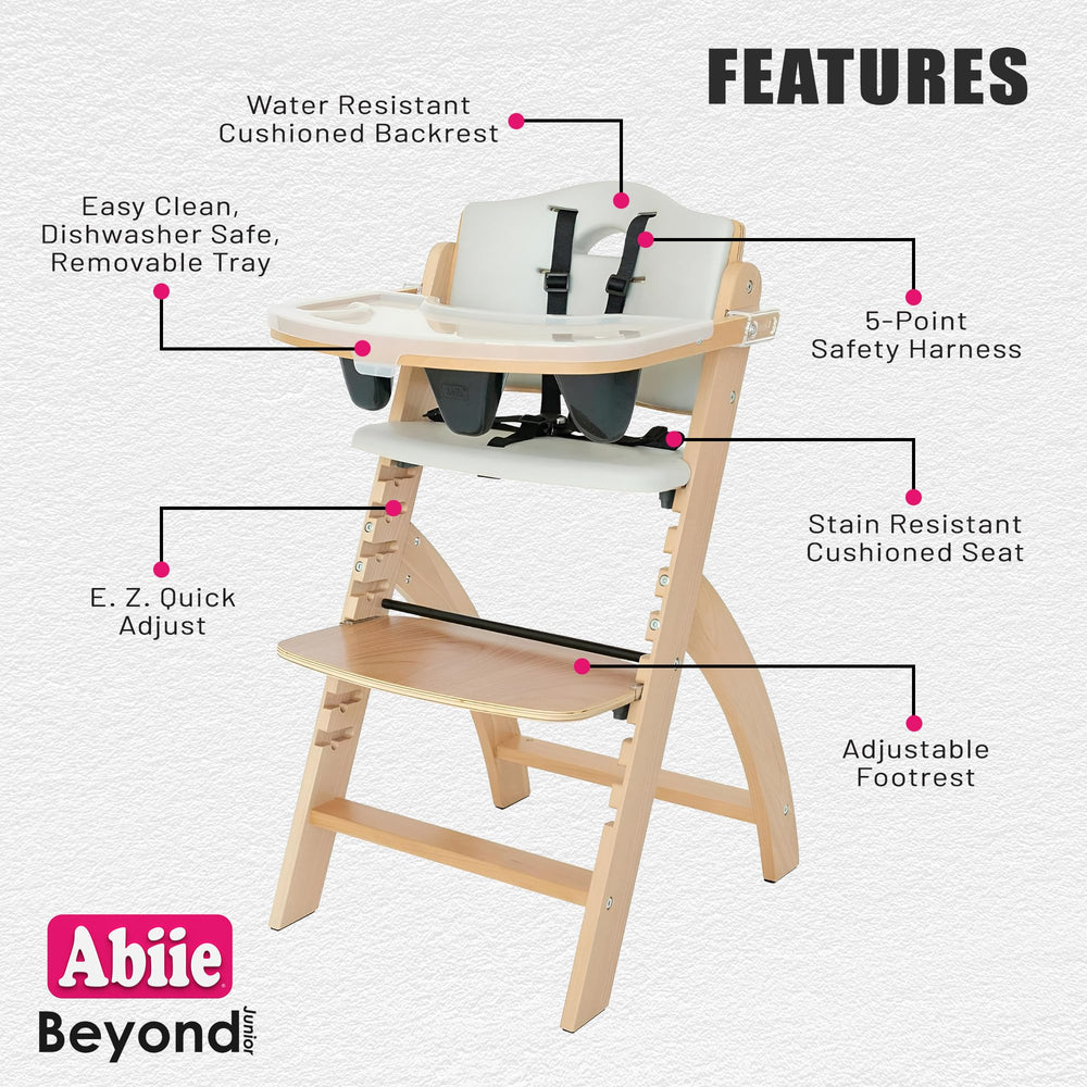 Abiie Beyond Junior adjustable height for quick, tool-free setup.