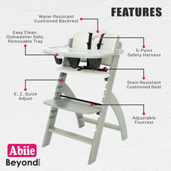 Abiie Beyond Junior height-adjustable seat for growing children during meals