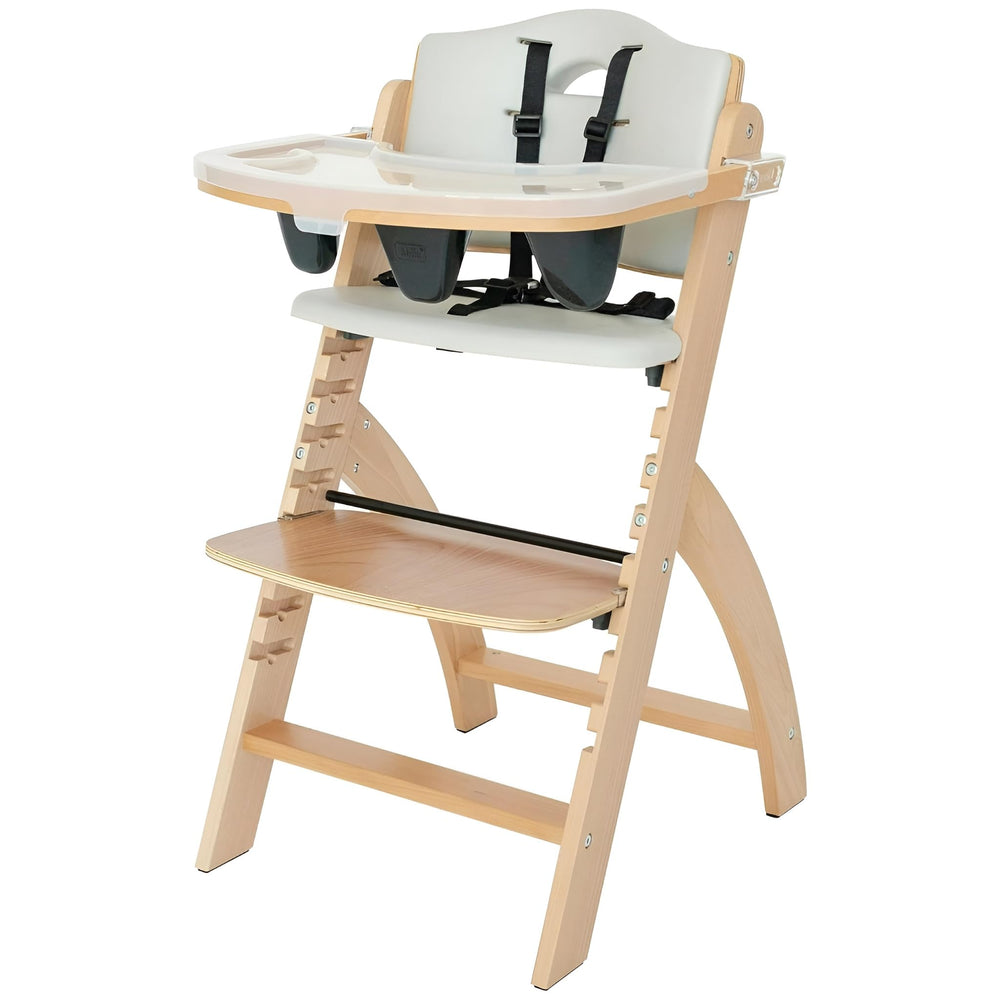 Abiie Beyond Junior high chair with tray for meals and growth.