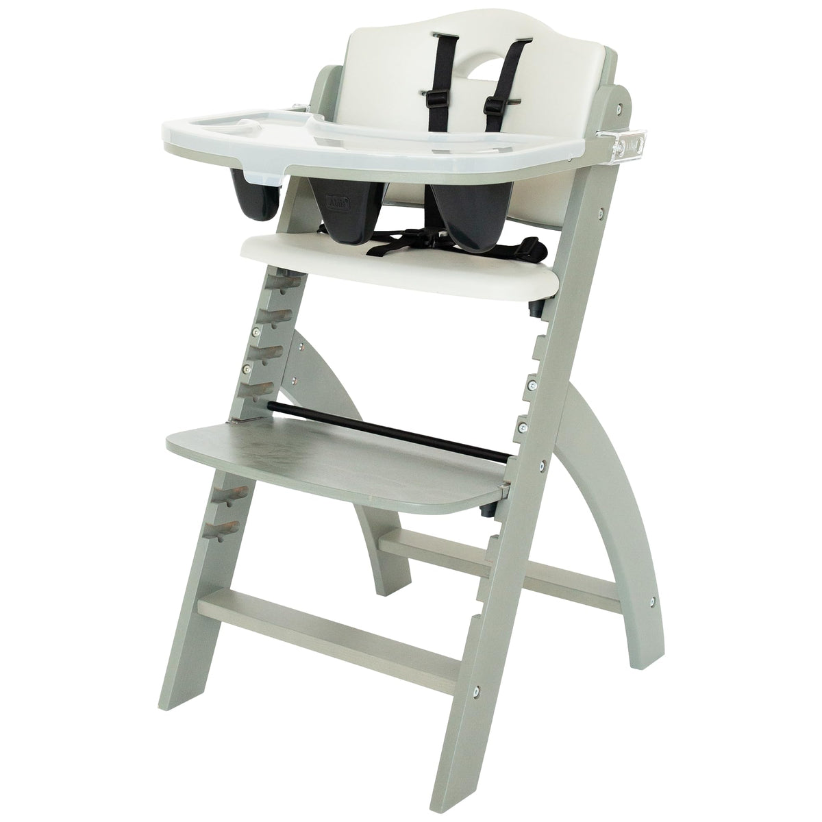 Abiie Beyond Junior wooden high chair with tray for stable meals with toddlers