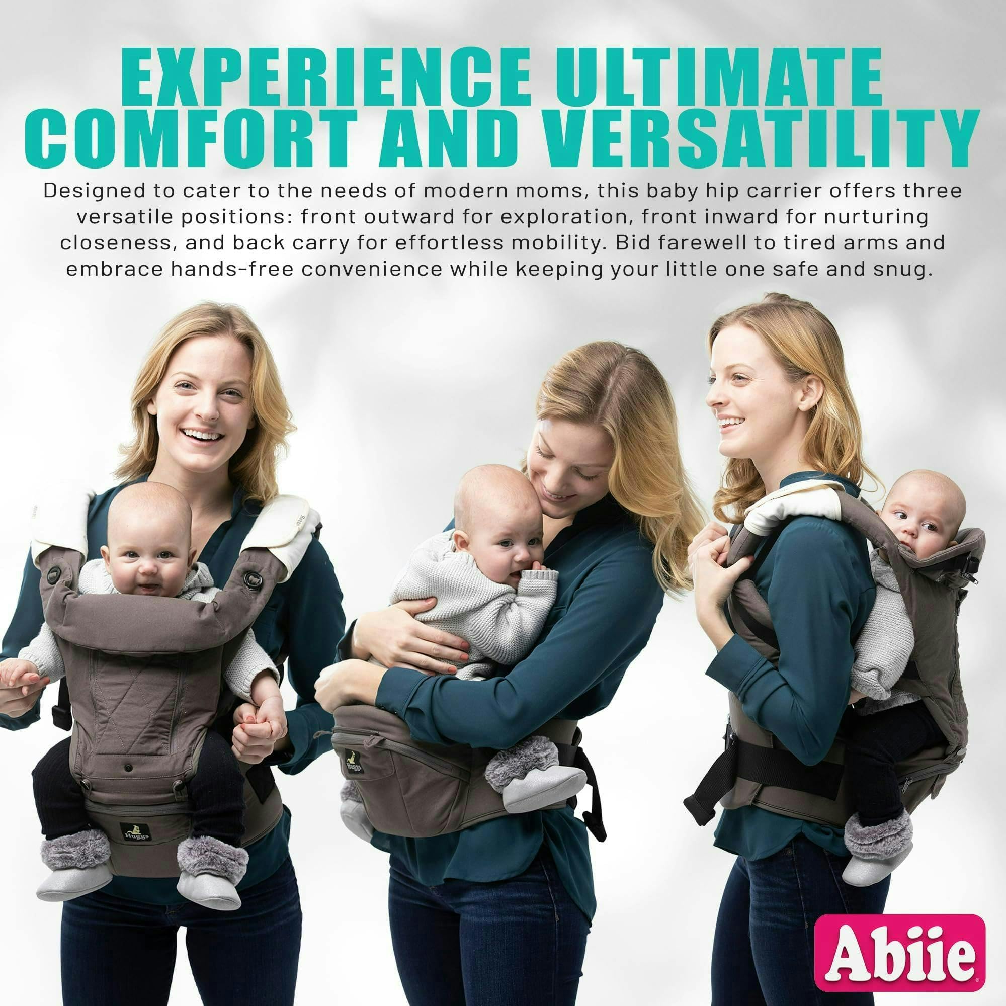 Abiie HUGGS noiseless waist belt highlights silent transitions for peaceful naps.
