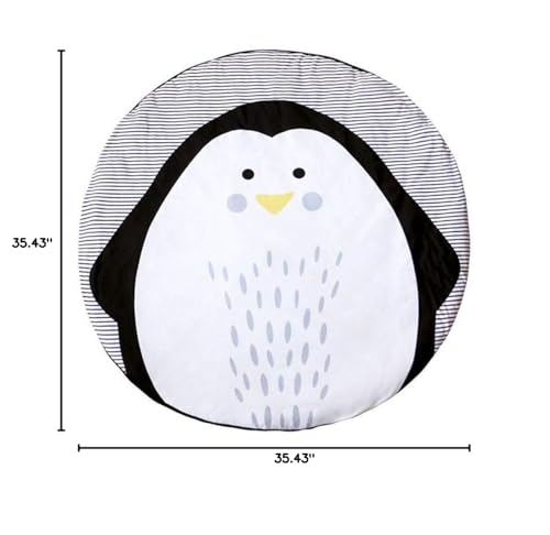 ABREEZE nursery rug features a penguin motif for a playful learning corner.