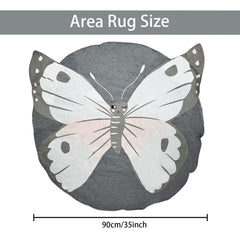 ABREEZE butterfly round play pad close-up of 100% cotton fabric texture.