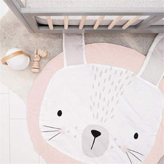 ABREEZE pink round rug, cozy crawling blanket for babies