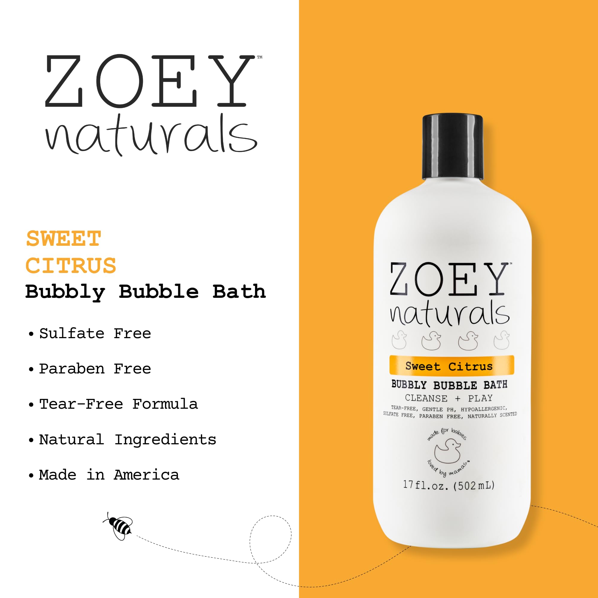 Close up of creamy lather from Zoey Naturals tear free formula