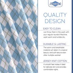 Abstract baby crib sheet blue is easy care with machine wash and tumble dry.