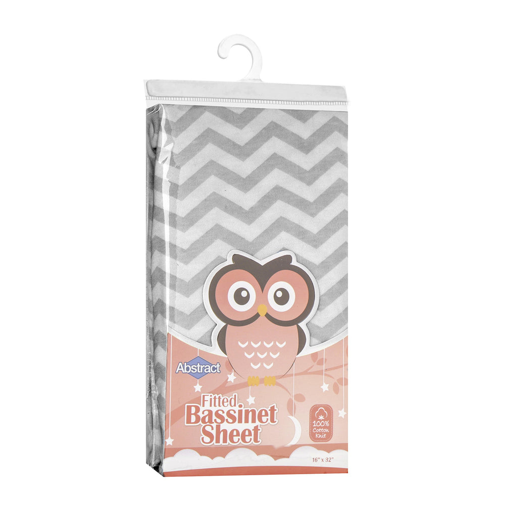 Abstract bassinet sheet closeup shows soft jersey knit ideal for gentle sleep.