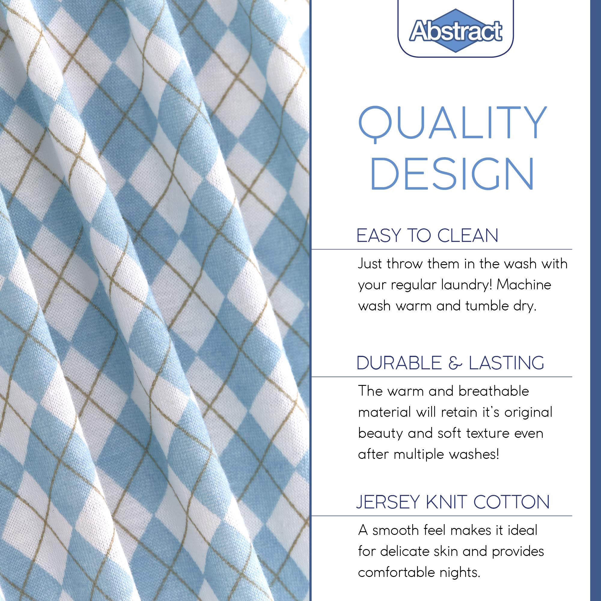 Durable, machine-washable crib sheets designed for easy care.