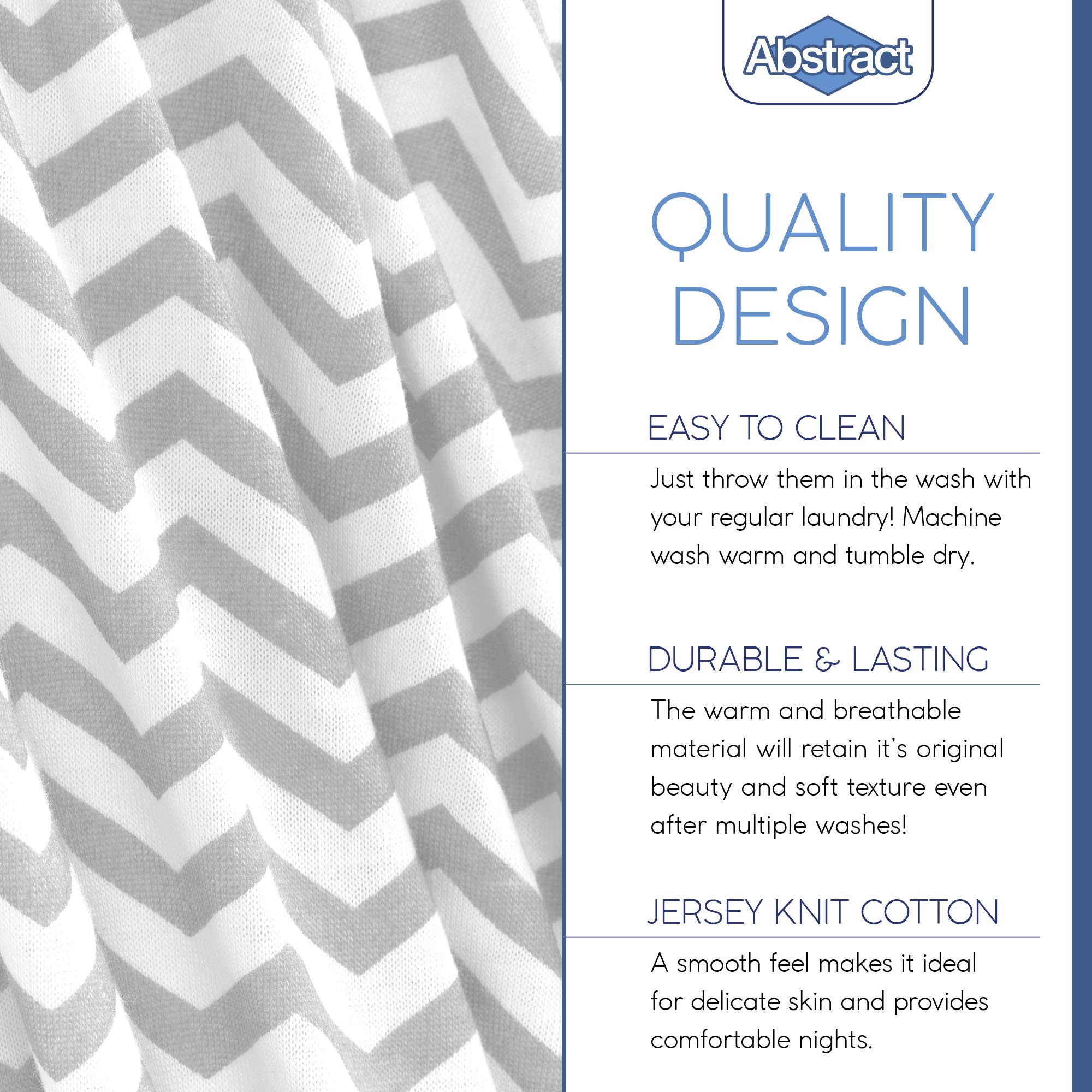Abstract Cotton Crib Sheets gray zigzag adds stylish nursery decor.