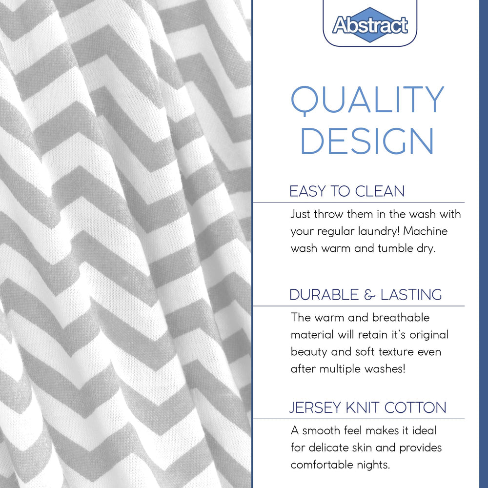 Abstract Cotton Crib Sheets gray zigzag adds stylish nursery decor.