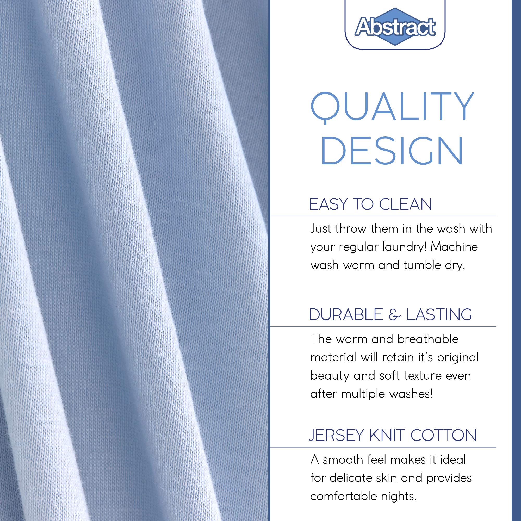 Abstract easy-care crib sheets ready for machine wash and long-lasting softness.