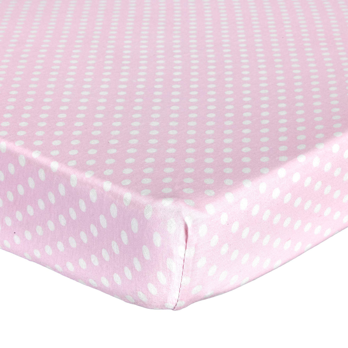 Abstract Mini Crib Sheets with pink polka dots for a cozy nursery.