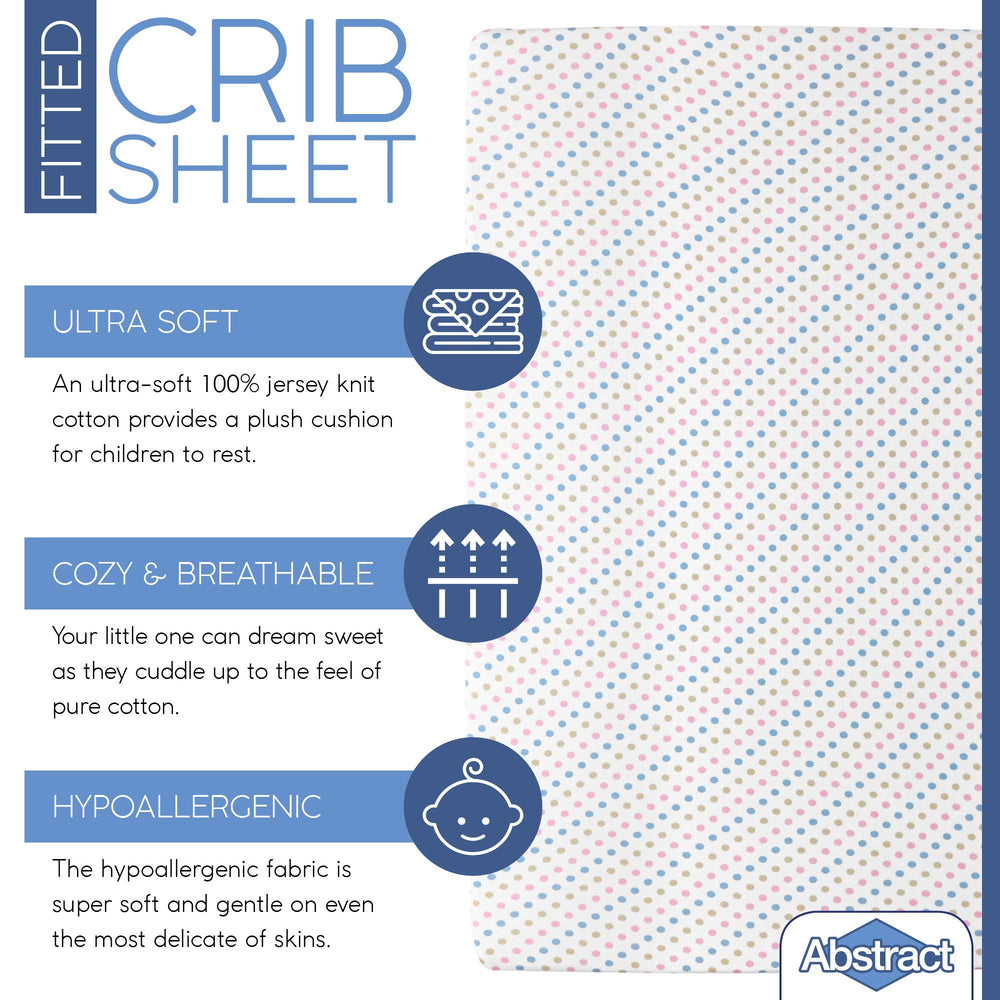 Abstract Mini Crib Sheets snug fit six-inch pocket on mini crib.