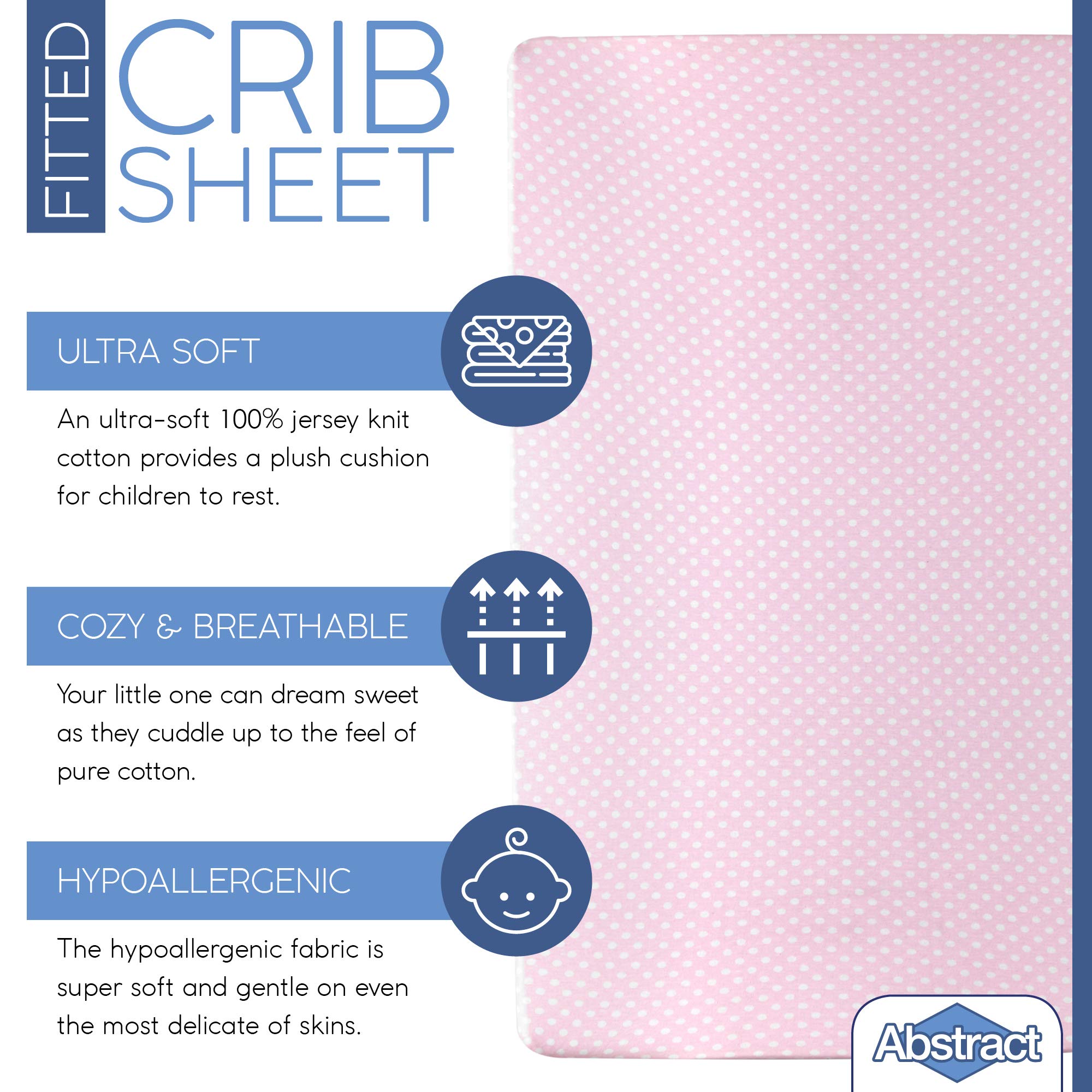 Abstract Mini Crib Sheets snug fit with elastic edges keep mattress secure.