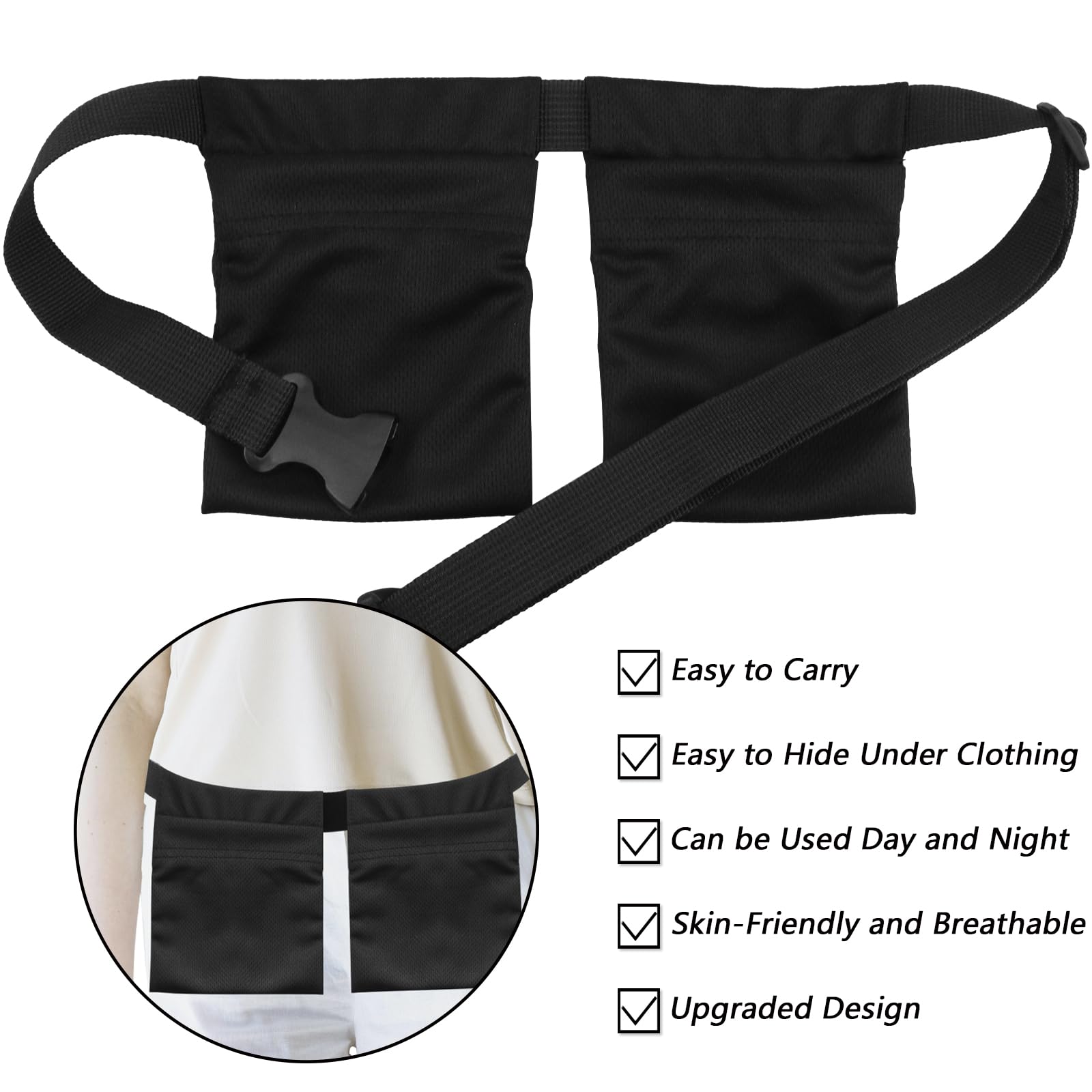 Abvsdu dual drain bottle pockets keeping two bottles organized.