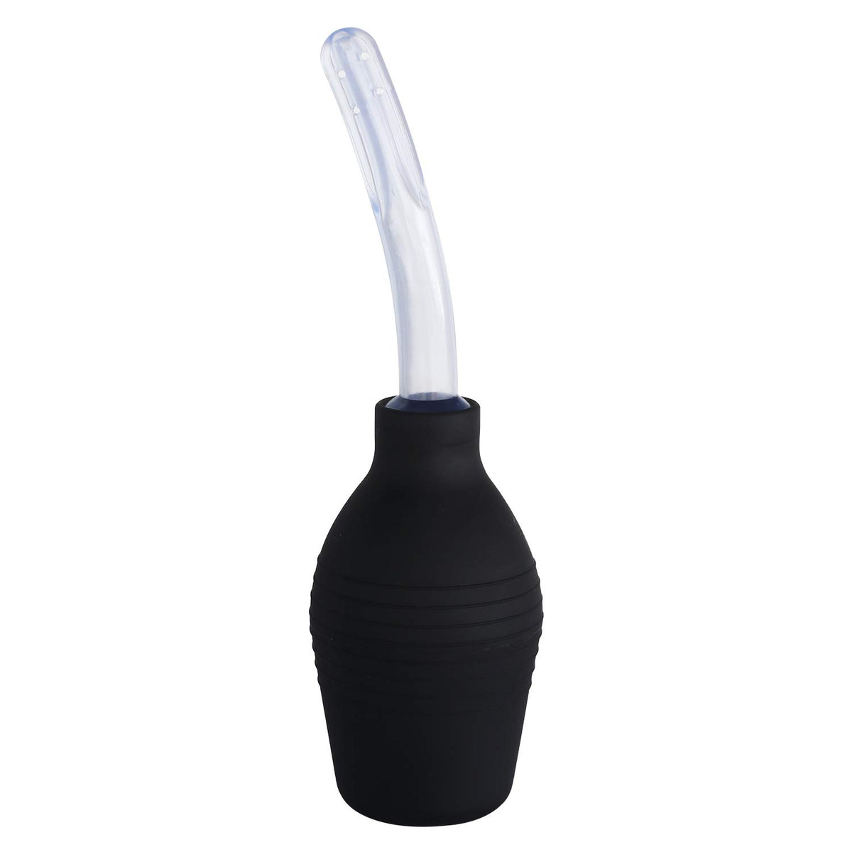 Abyclean anal douche bulb in black made from soft silicone for comfortable at-home cleansing.