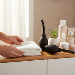 Abyclean silicone enema bulb soft-touch for gentle insertion.