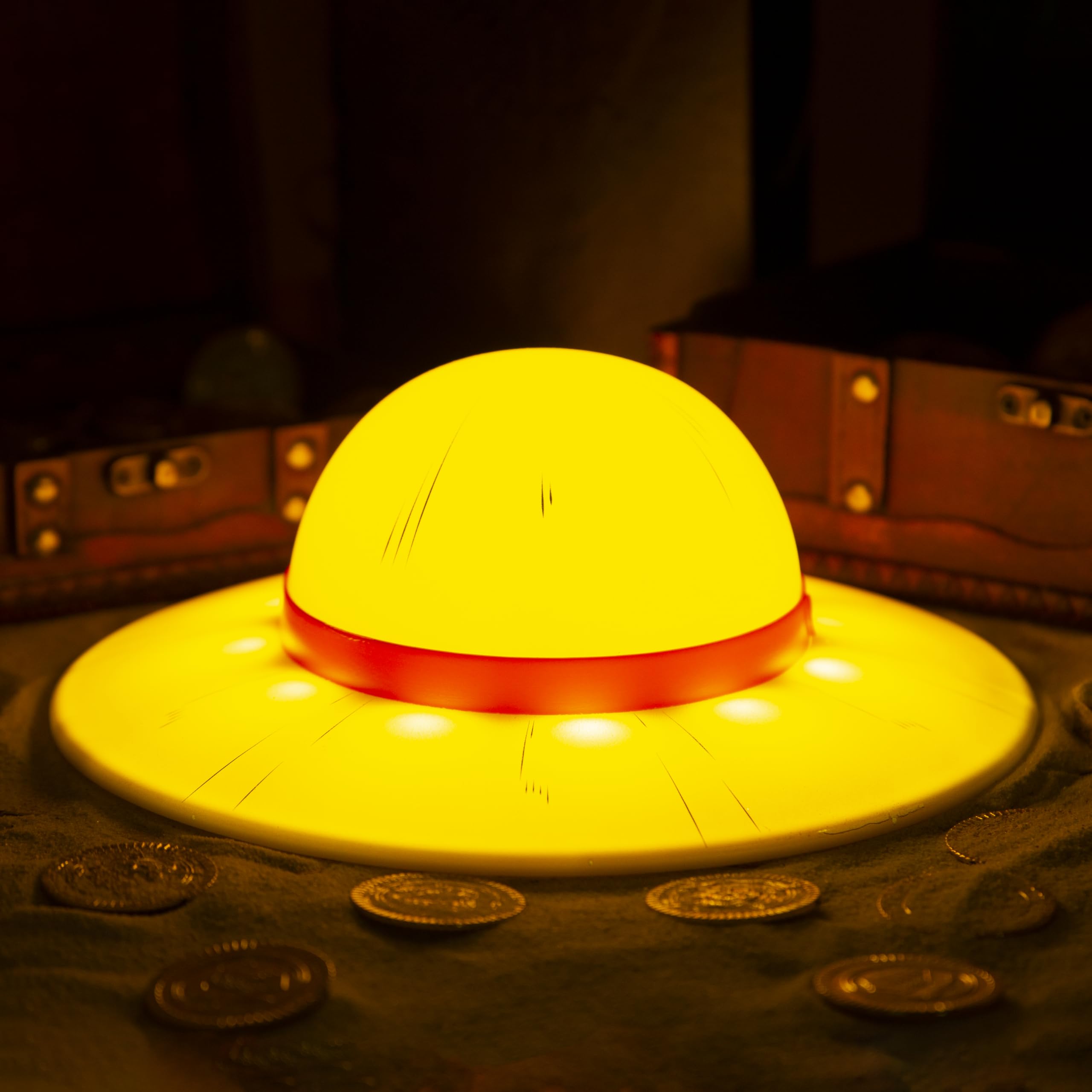 ABYSTYLE One Piece Straw Hat Lamp battery area shows 3xAA power option