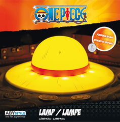 ABYSTYLE One Piece Straw Hat Lamp lit for warm shelf ambiance