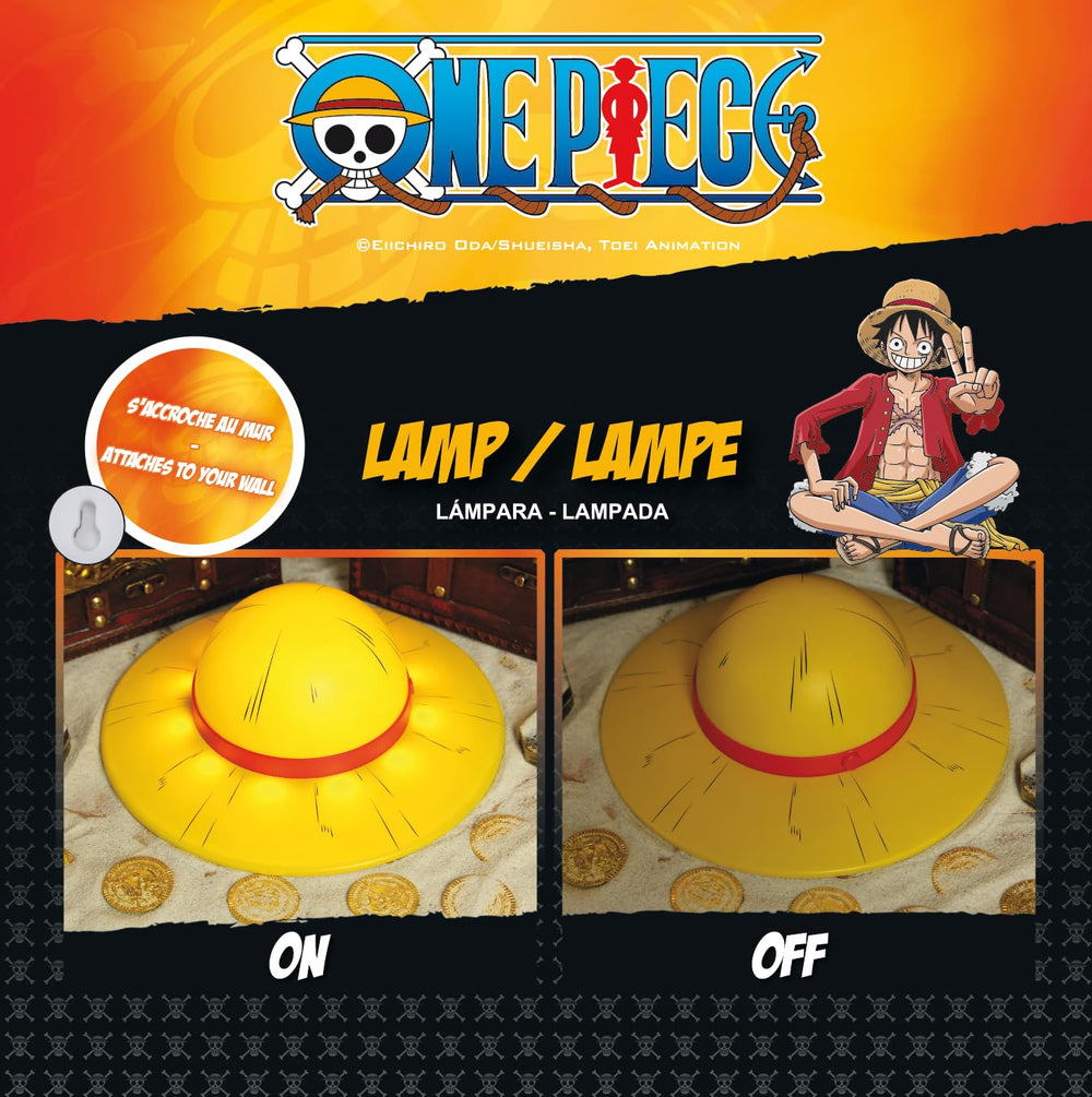 ABYSTYLE One Piece Straw Hat Lamp on desk provides cozy ambient lighting