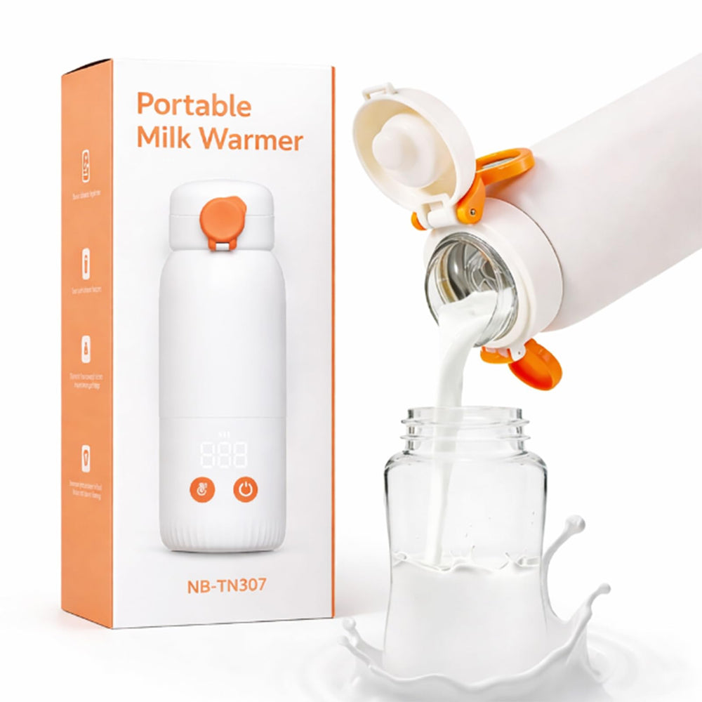 ACABEA portable bottle warmer in a travel-ready setup for on-the-go feeding.