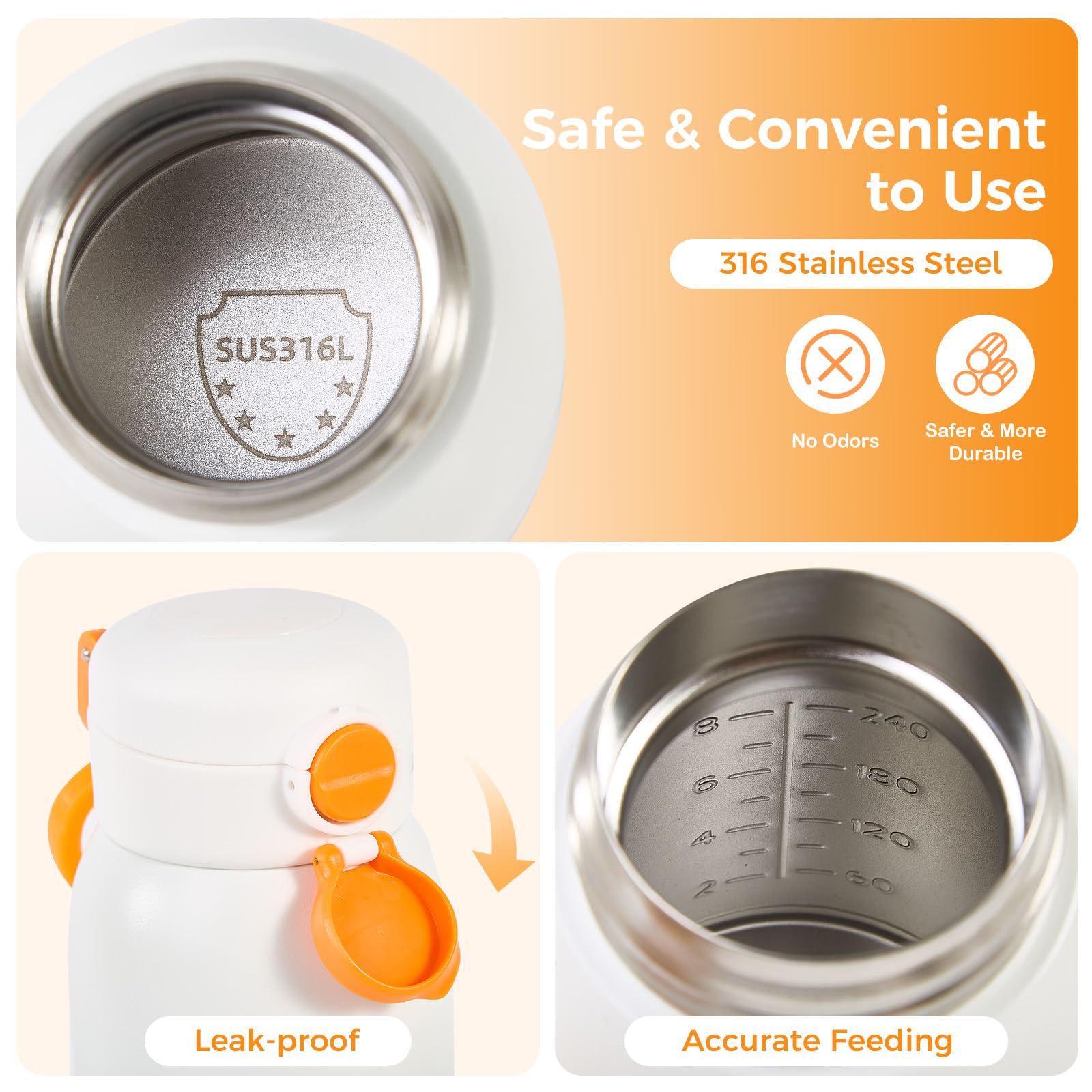 ACABEA visible-mouth design lets you check milk.