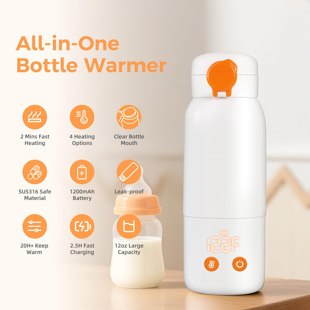ACABEA rapid heating in two minutes helps soothe a hungry baby.
