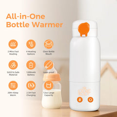 ACABEA rapid heating in two minutes helps soothe a hungry baby.