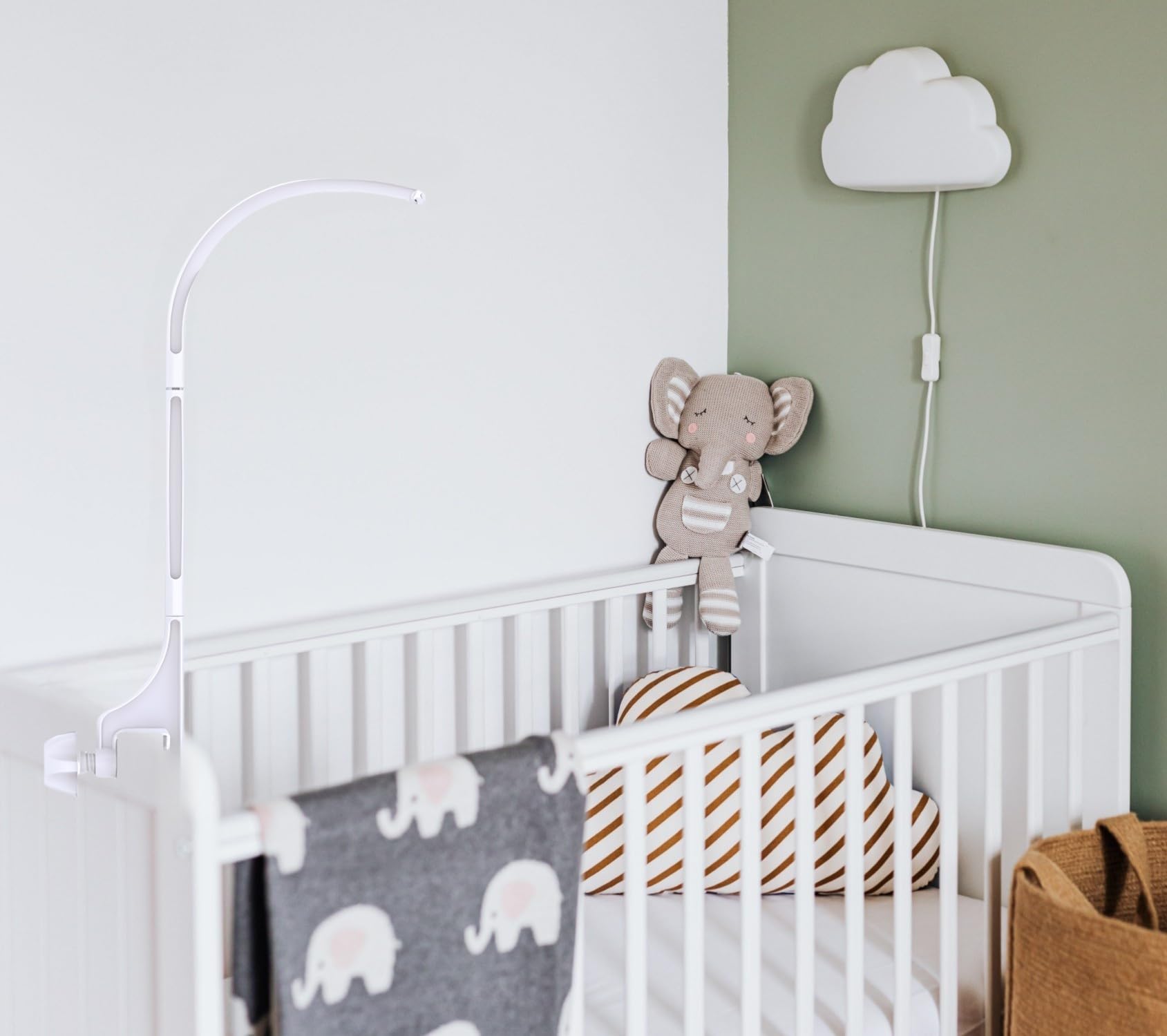 Accfore white ABS material emphasizes safety and clean nursery aesthetics.