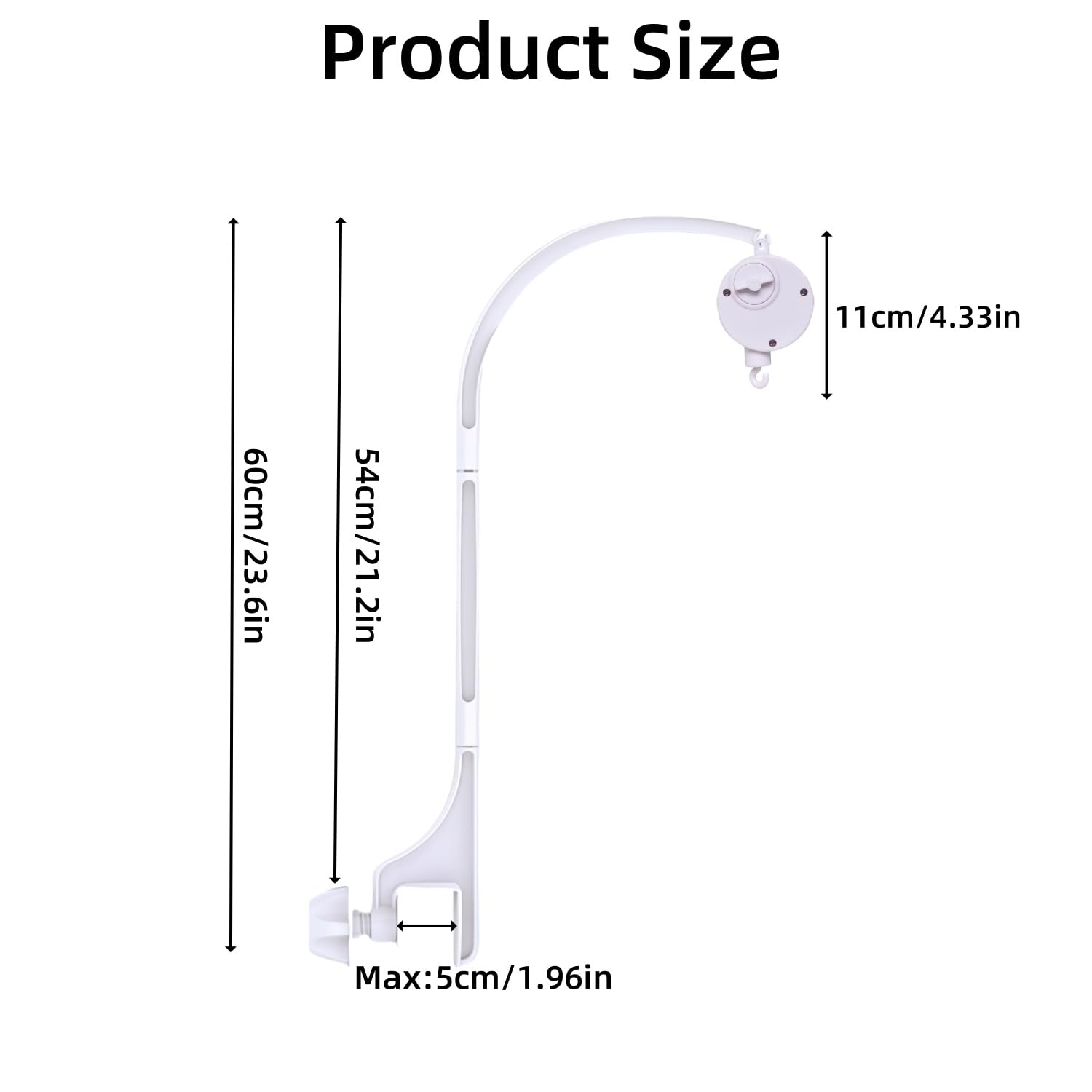 Accfore crib mobile stand fits most cots and prams for versatile nursery decor.