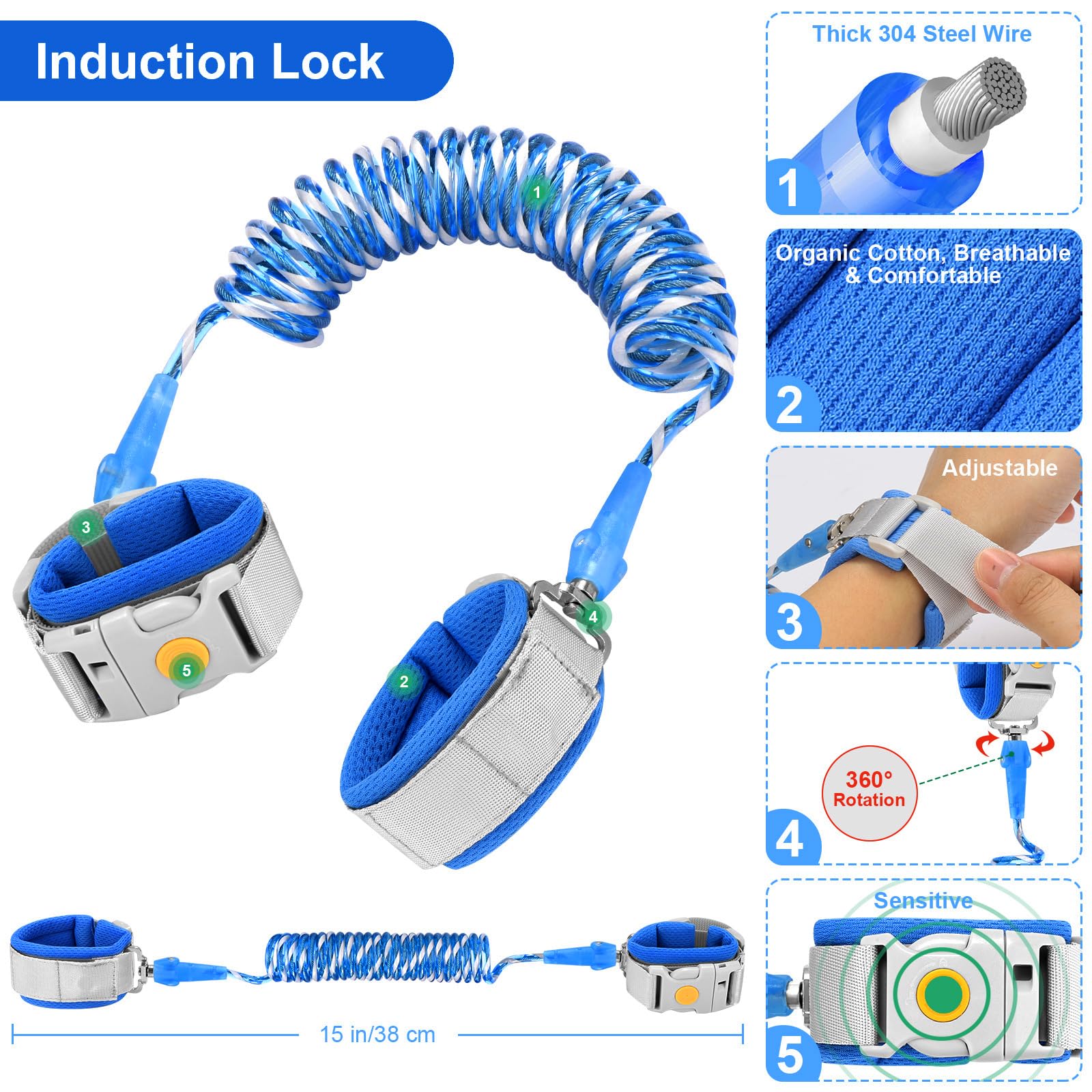 Accmor 2-pack upgraded toddler leash displayed for two children outdoors.