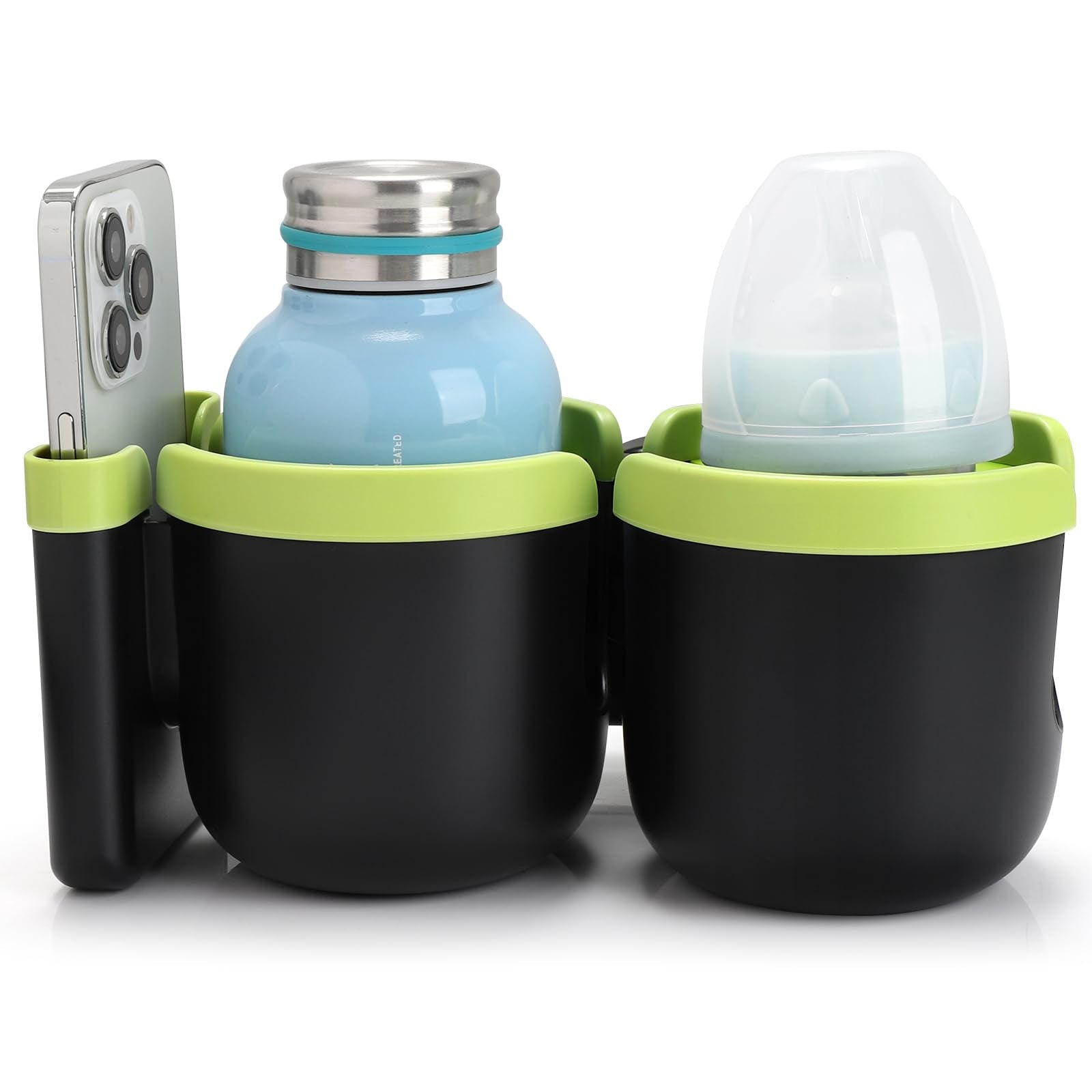 Accmor 2-in-1 cup and phone holder provides easy access on the move.