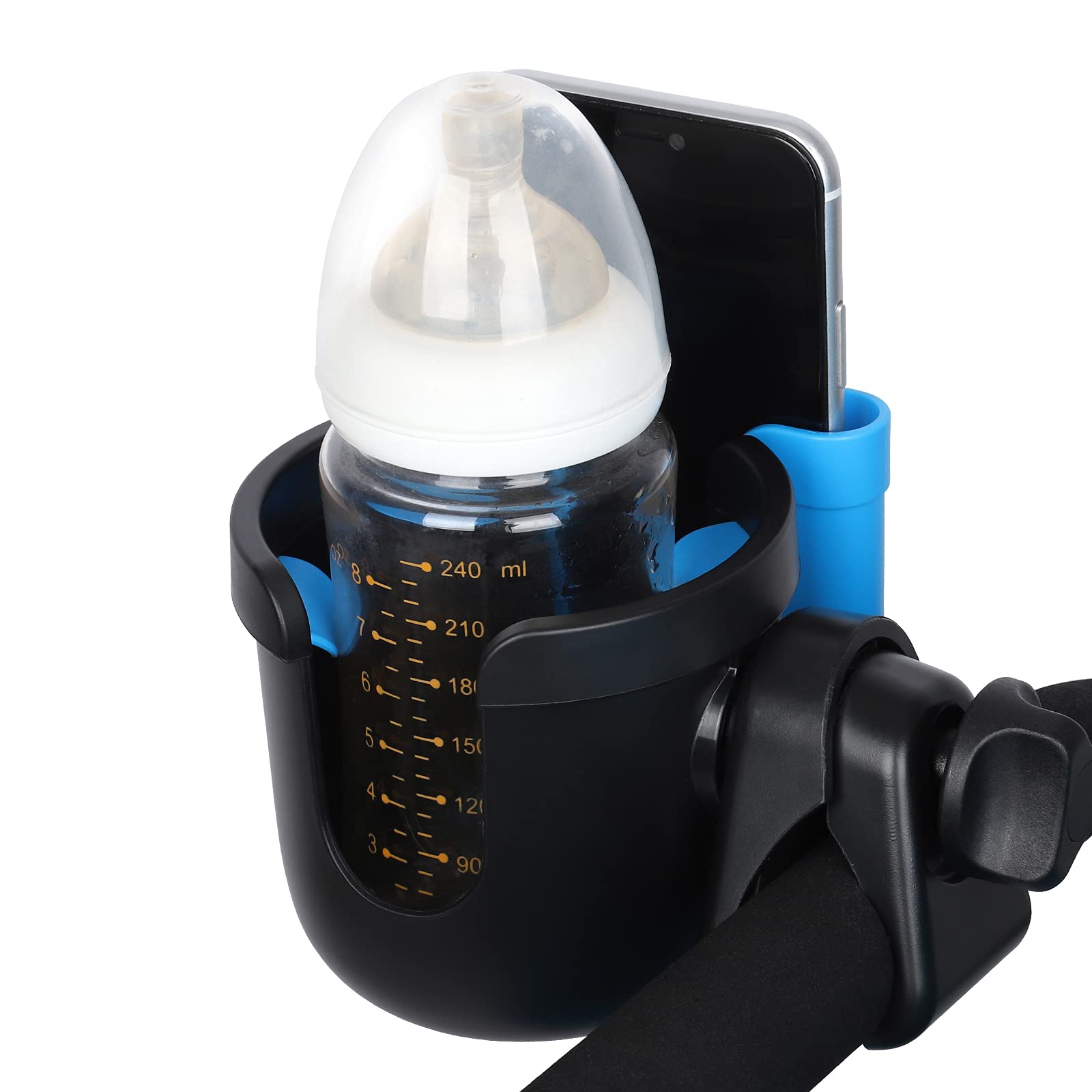 Accmor 2-in-1 cup and phone holder keeping drink and device within reach.